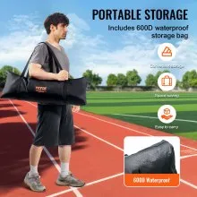VEVOR Barricade Backstop Net, 12x9 ft Ball Sports Barrier Netting, Portable Practice Equipment with Carry Bag, Protection Screen for Baseball Softball Lacrosse Soccer Hockey Training, for Backyard