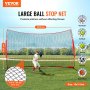 VEVOR Barricade Backstop Net, αθλητικό δίχτυ 16x10 ft με μπάλα, φορητός εξοπλισμός εξάσκησης με τσάντα μεταφοράς, οθόνη προστασίας για προπόνηση χόκεϊ ποδοσφαίρου Baseball Softball Lacrosse, για πίσω αυλή