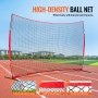 VEVOR Barricade Backstop Net, 16x10 ft Ball Sports Barrier Netting, Portable Practice Equipment with Carry Bag, Protection Screen for Baseball Softball Lacrosse Soccer Hockey Training, for Backyard