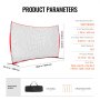 VEVOR Barricade Backstop Net, 16x10 ft Ball Sports Barrier Netting, Portable Practice Equipment with Carry Bag, Protection Screen for Baseball Softball Lacrosse Soccer Hockey Training, for Backyard