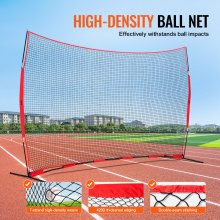 VEVOR Baricade Backstop Net, 16 x 10 ft plasă pentru sport cu minge, echipament portabil de antrenament cu geantă de transport, ecran de protecție pentru antrenament de baseball, softball, lacrosse, hochei, pentru curte