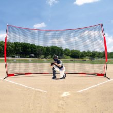 Barikádová síť VEVOR, bariérová síť pro míčové sporty 16 x 10 stop, přenosné cvičné vybavení s taškou, ochranná zástěna pro trénink baseballu, softball lakros, fotbal, hokej, na dvorek