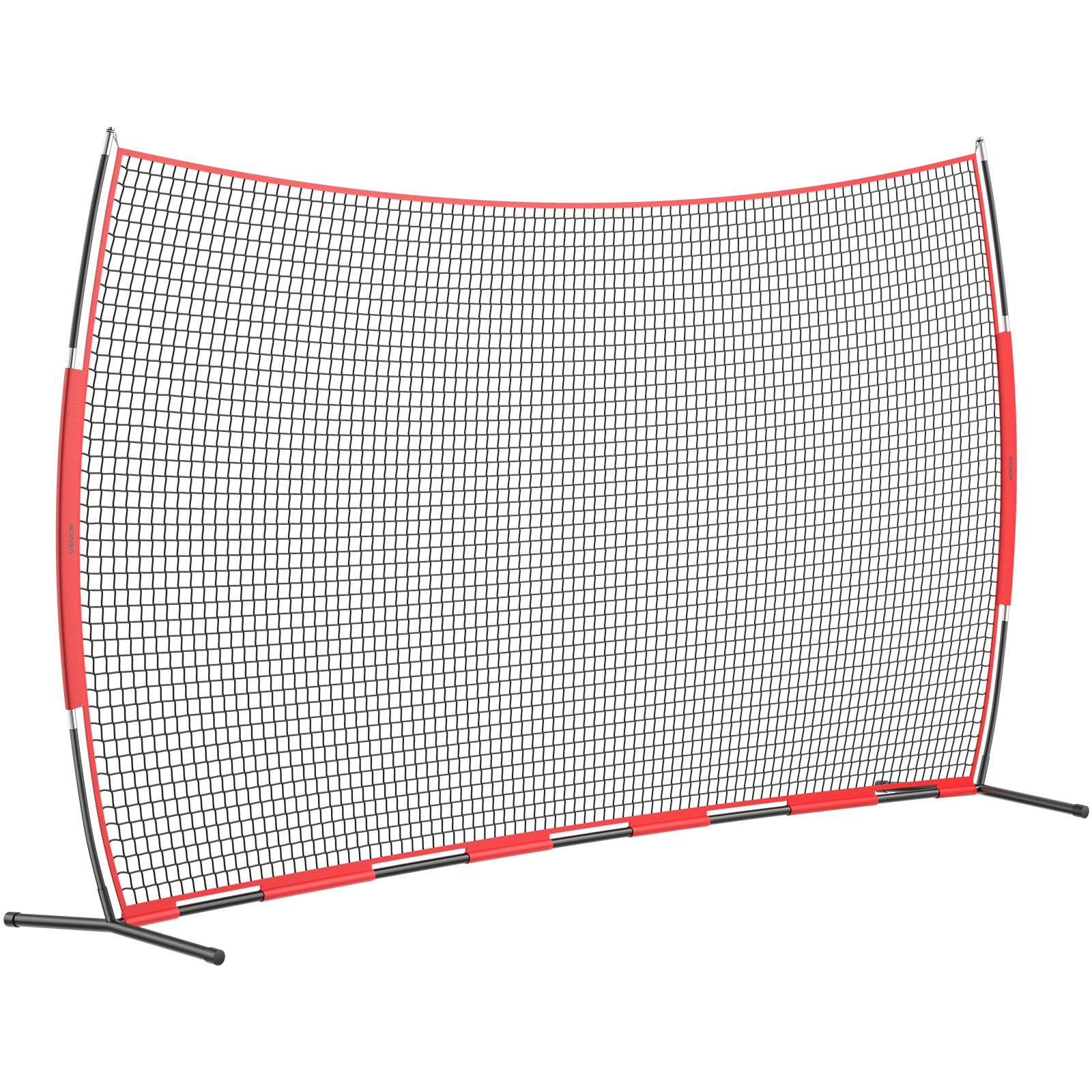 VEVOR Barricade Backstop Net, 20x10 ft Ball Sports Barrier Netting, Portable Practice Equipment with Carry Bag, Protection Screen for Baseball Softball Lacrosse Soccer Hockey Training, for Backyard