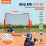 VEVOR Barricade Backstop Net, 7x7 ft Ball Sports Barrier Network, Φορητός εξοπλισμός εξάσκησης με τσάντα μεταφοράς, οθόνη προστασίας για προπόνηση χόκεϊ ποδοσφαίρου Baseball Softball Lacrosse, για Backyard