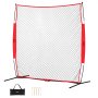 VEVOR Barricade Backstop Net, 7x7 ft Ball Sports Barrier Network, Φορητός εξοπλισμός εξάσκησης με τσάντα μεταφοράς, οθόνη προστασίας για προπόνηση χόκεϊ ποδοσφαίρου Baseball Softball Lacrosse, για Backyard