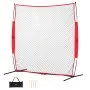 VEVOR Barricade Backstop Net, 7x7 ft Ball Sports Barrier Netting, Portable Practice Equipment with Carry Bag, Protection Screen for Baseball Softball Lacrosse Soccer Hockey Training, for Backyard