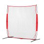 VEVOR Barricade Backstop Net, 7x7 ft Ball Sports Barrier Netting, Portable Practice Equipment with Carry Bag, Protection Screen for Baseball Softball Lacrosse Soccer Hockey Training, for Backyard