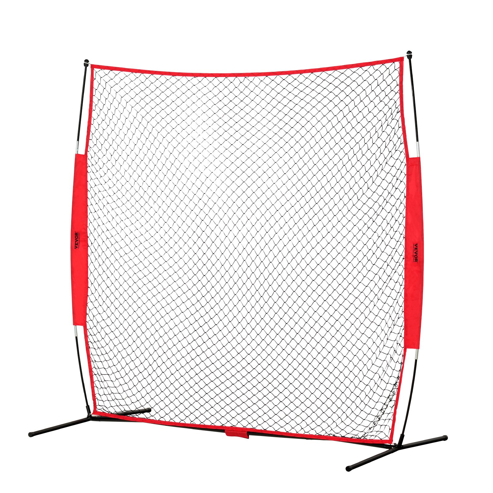 VEVOR Barricade Backstop Net, 7x7 ft Ball Sports Barrier Netting, Portable Practice Equipment with Carry Bag, Protection Screen for Baseball Softball Lacrosse Soccer Hockey Training, for Backyard