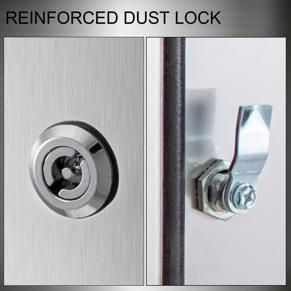 Kryt VEVOR NEMA z nerezové oceli, 300 x 300 x 200 mm, elektrická krabice NEMA 4X z oceli, krytí IP66, vodotěsná a prachotěsná, venkovní/vnitřní elektrická rozvodná krabice, s montážní deskou