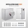 VEVOR NEMA Stainless Steel Enclosure, 300 x 300 x 200 mm NEMA 4X Steel Electrical Box, IP66 Waterproof & Dustproof, Outdoor/Indoor Electrical Junction Box, with Mounting Plate