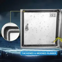 VEVOR NEMA Stainless Steel Enclosure, 12 x 12 x 8\'\' NEMA 4X Steel Electrical Box, IP66 Waterproof & Dustproof, Outdoor/Indoor Electrical Junction Box, with Mounting Plate