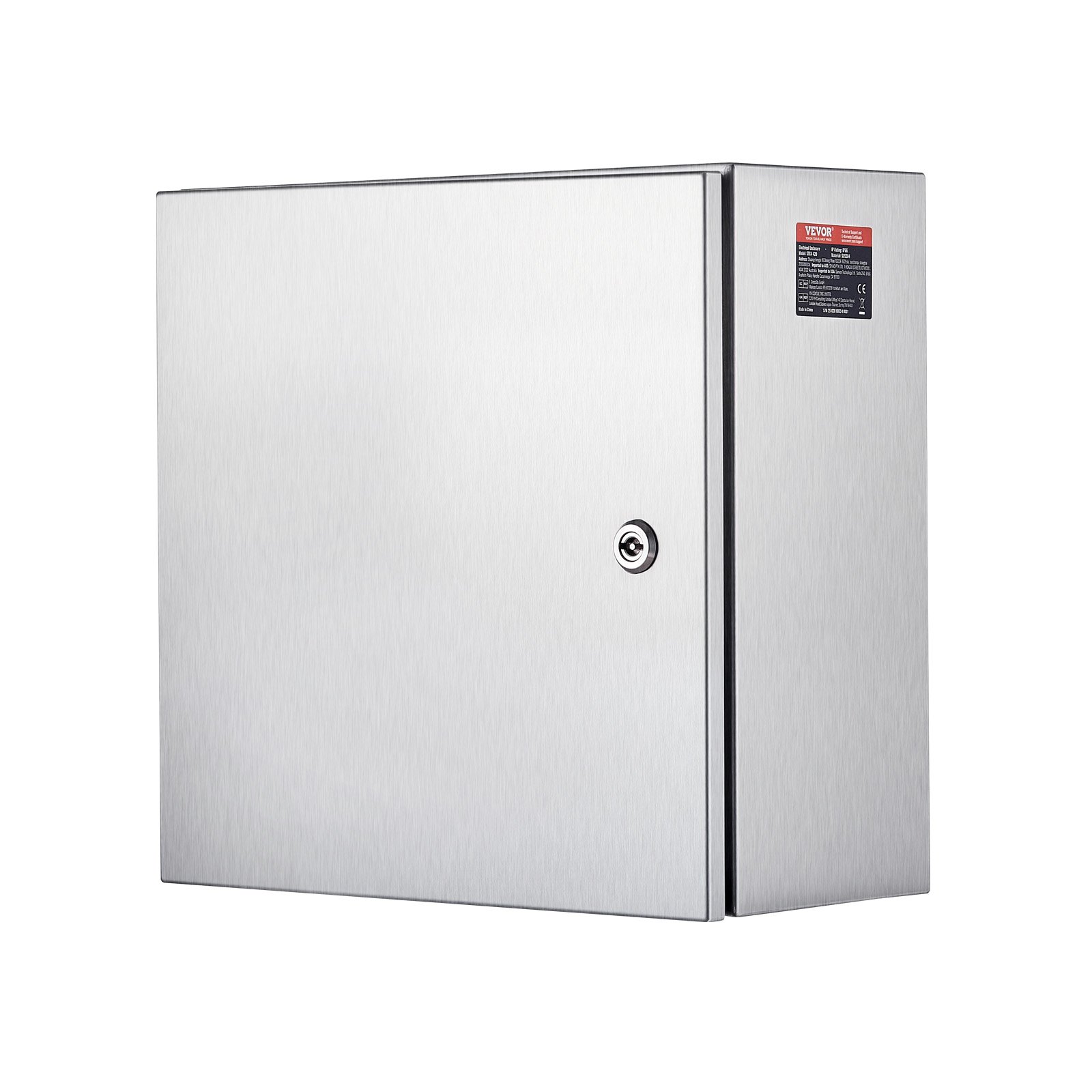 VEVOR NEMA Stainless Steel Enclosure, 300 x 300 x 200 mm NEMA 4X Steel Electrical Box, IP66 Waterproof & Dustproof, Outdoor/Indoor Electrical Junction Box, with Mounting Plate