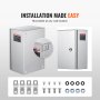 VEVOR NEMA Stainless Steel Enclosure, 12 x 8 x 6\'\' NEMA 4X Steel Electrical Box, IP66 Waterproof & Dustproof, Outdoor/Indoor Electrical Junction Box, with Mounting Plate
