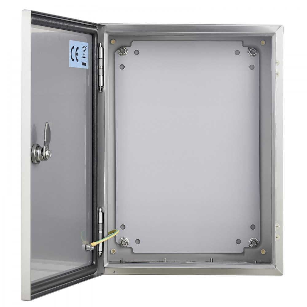 VEVOR NEMA Stainless Steel Enclosure, 16 x 12 x 8\'\' NEMA 4X Steel Electrical Box, IP66 Waterproof & Dustproof, Outdoor/Indoor Electrical Junction Box, with Mounting Plate
