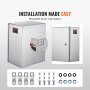 VEVOR NEMA Stainless Steel Enclosure, 16 x 12 x 8\'\' NEMA 4X Steel Electrical Box, IP66 Waterproof & Dustproof, Outdoor/Indoor Electrical Junction Box, with Mounting Plate