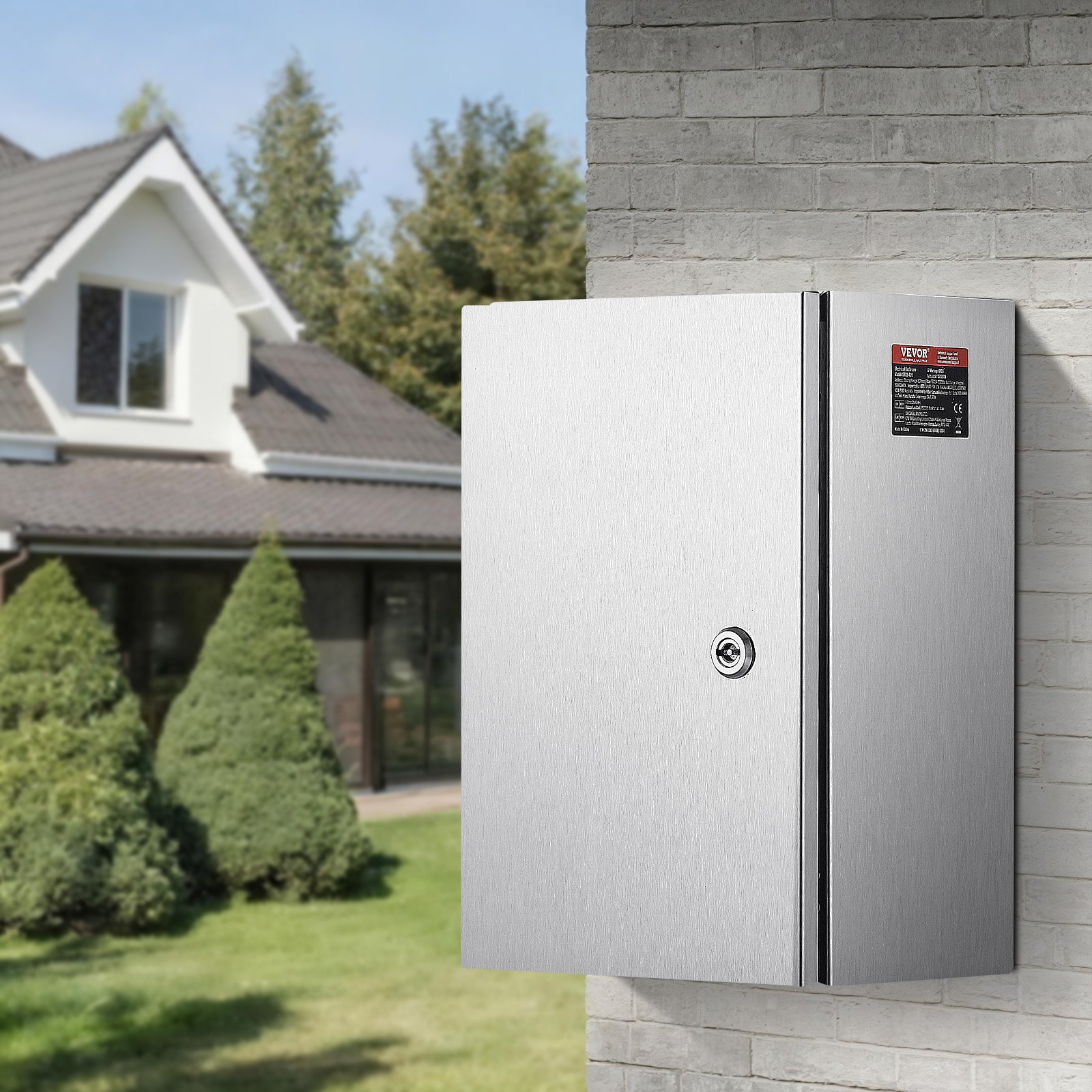 VEVOR NEMA Stainless Steel Enclosure, 16 x 12 x 8\'\' NEMA 4X Steel Electrical Box, IP66 Waterproof & Dustproof, Outdoor/Indoor Electrical Junction Box, with Mounting Plate