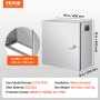 VEVOR NEMA Stainless Steel Enclosure, 16 x 16 x 8\'\' NEMA 4X Steel Electrical Box, IP66 Waterproof & Dustproof, Outdoor/Indoor Electrical Junction Box, with Mounting Plate