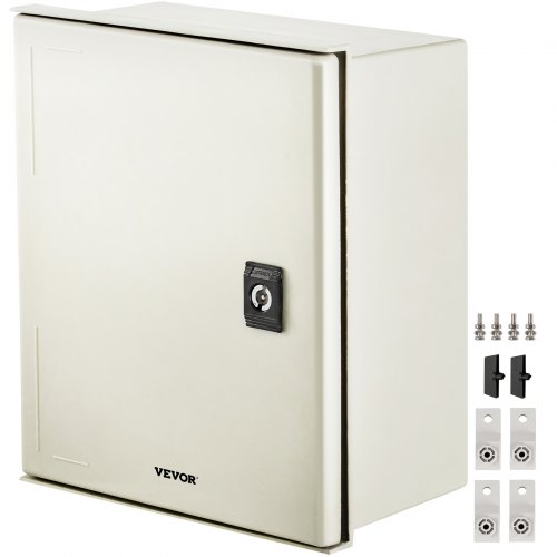 VEVOR Fiberglass STELL Enclosure, 12 x 10 x 6'' NEMA 4X Fiberglass Electrical Box, IP66 Waterproof & Dustproof, Outdoor/Indoor Electrical Junction Box, with Mounting Plate(30 x 25 x 14 cm)