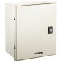 VEVOR fiberglass electrical enclosure with lockable door and beige finish.