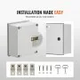 VEVOR NEMA Electric Box, 12x10x6'' NEMA 4X Fiberglass Electric Enclosure, IP66 Water & Dust Resistant, Suitable for Both Outdoor & Indoor Use, Includes Mounting Plate (30x25x14 cm)