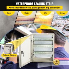 VEVOR NEMA Steel Enclosure, 12 x 10 x 6\'\' NEMA 4X Fiberglass Electrical Box, IP66 Waterproof & Dustproof, Outdoor/Indoor Electrical Junction Box, with Mounting Plate(30 x 25 x 14 cm)