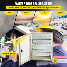 VEVOR Fiberglass STELL Enclosure, 12 x 10 x 6'' NEMA 4X Fiberglass Electrical Box, IP66 Waterproof & Dustproof, Outdoor/Indoor Electrical Junction Box, with Mounting Plate(30 x 25 x 14 cm)