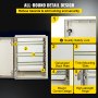 VEVOR NEMA Steel Enclosure, 16 x 12 x 8\'\' NEMA 4X Fiberglass Electrical Box, IP66 Waterproof & Dustproof, Outdoor/Indoor Electrical Junction Box, with Mounting Plate(40 x 30 x 20 cm)