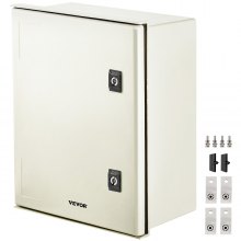 VEVOR NEMA Steel Enclosure, 16 x 12 x 8'' NEMA 4X Fiberglass Electrical Box, IP66 Waterproof & Dustproof, Outdoor/Indoor Electrical Junction Box, with Mounting Plate(40 x 30 x 20 cm)
