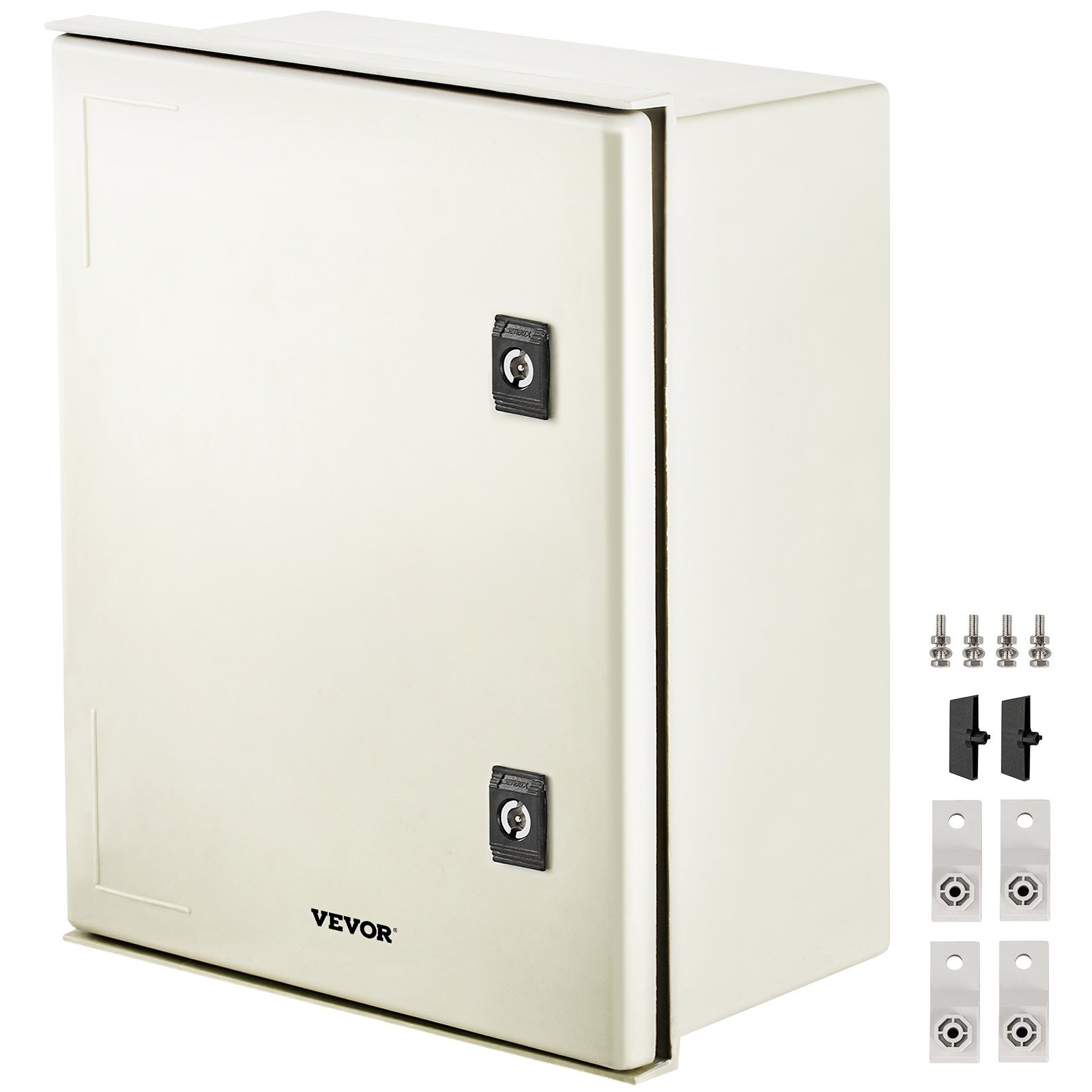 VEVOR NEMA Steel Enclosure, 16 x 12 x 8\'\' NEMA 4X Fiberglass Electrical Box, IP66 Waterproof & Dustproof, Outdoor/Indoor Electrical Junction Box, with Mounting Plate(40 x 30 x 20 cm)