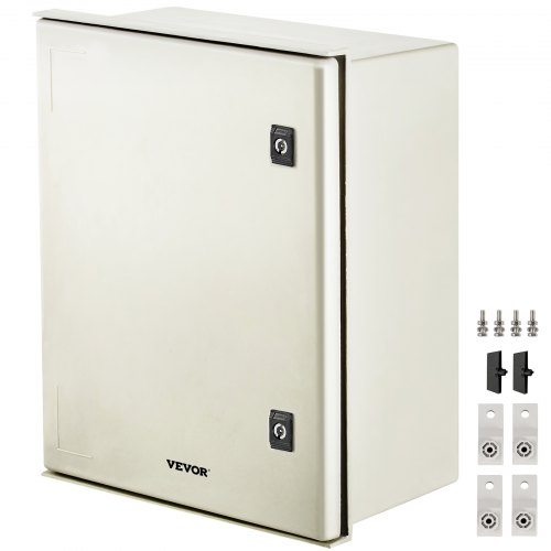 VEVOR NEMA Enclosure, 20 x 16 x 8 inches, NEMA 4X Fiberglass Steel Electrical Box, IP66 Waterproof & Dustproof Hinged Junction Box for Outdoor Indoor Use, with Mounting Plate(50x40x20 cm))