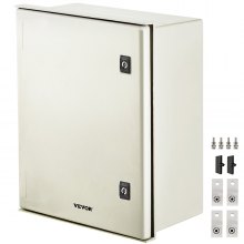 VEVOR Fiberglass Enclosure 19.7 x 15.7 x7.9" Electrical Enclosure Box NEMA 3X Electronic Equipment Enclosure Box IP65 Weatherproof Wall-Mounted Electrical Enclosure With Hinges & Quarter-Turn Latches