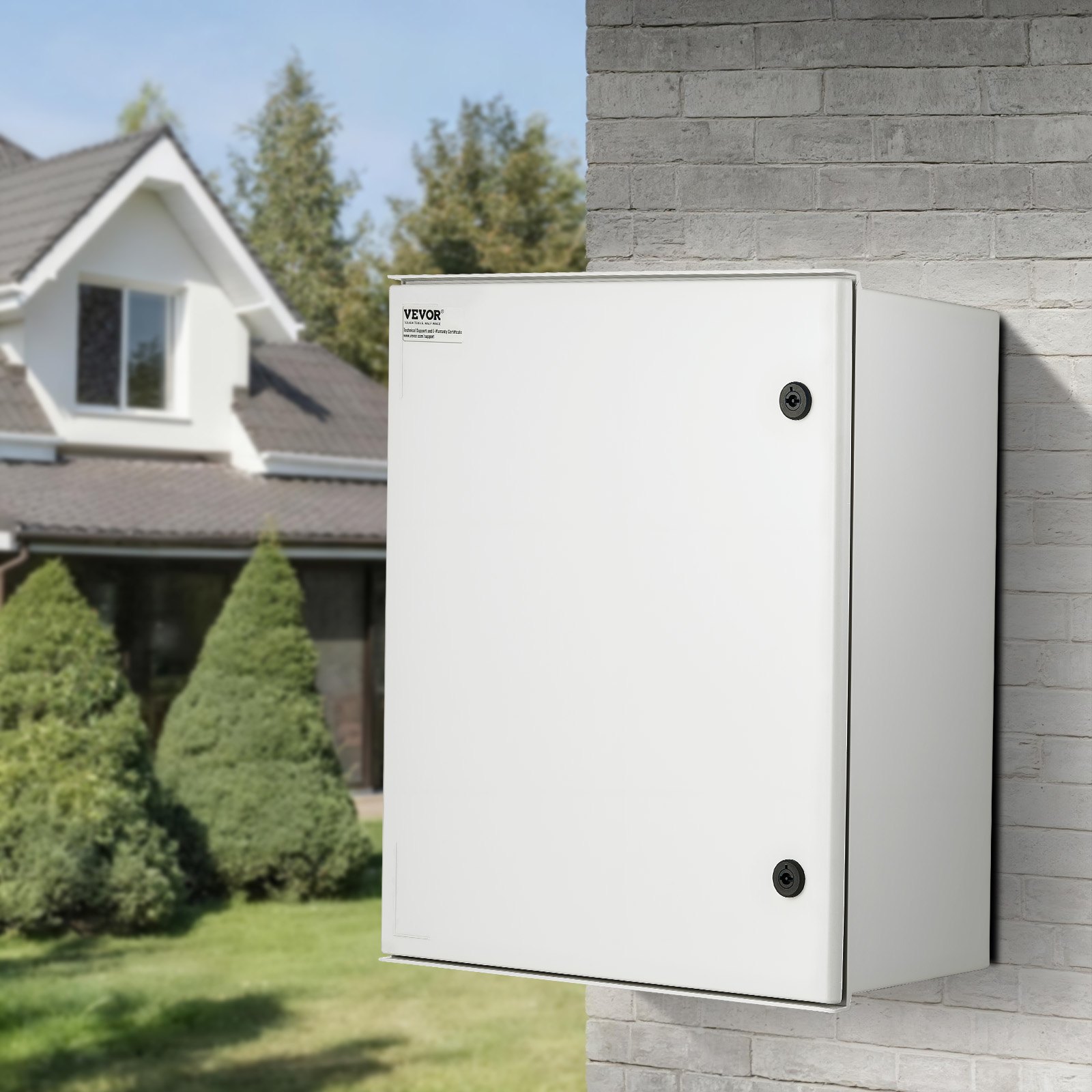 VEVOR NEMA Enclosure, 20 x 16 x 8 inches, NEMA 4X Fiberglass Steel Electrical Box, IP66 Waterproof & Dustproof Hinged Junction Box for Outdoor Indoor Use, with Mounting Plate(50x40x20 cm))