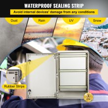 VEVOR NEMA Steel Enclosure, 24 x 16 x 9\'\' NEMA 4X Fiberglass Electrical Box, IP66 Waterproof & Dustproof, Outdoor/Indoor Electrical Junction Box, with Mounting Plate(60 x 40 x 23 cm)