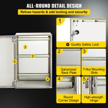 VEVOR NEMA Steel Enclosure, 24 x 16 x 9\'\' NEMA 4X Fiberglass Electrical Box, IP66 Waterproof & Dustproof, Outdoor/Indoor Electrical Junction Box, with Mounting Plate(60 x 40 x 23 cm)