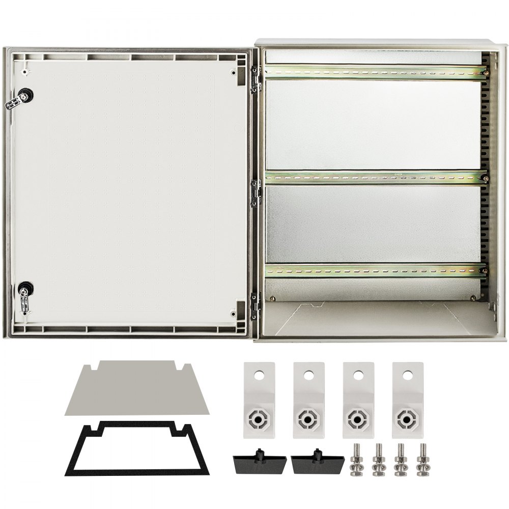 VEVOR NEMA -teräskotelo, 24 x 20 x 9\'\' NEMA 4X lasikuituinen sähkörasia, IP66, vesitiivis ja pölytiivis, ulko-/sisäkäyttöinen sähköliitäntärasia, asennuslevyllä (60 x 50 x 23 cm)