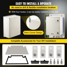 VEVOR Fiberglass Enclosure Electrical Enclosure Box 23.6 x 19.7 x9.1" Wall Mount
