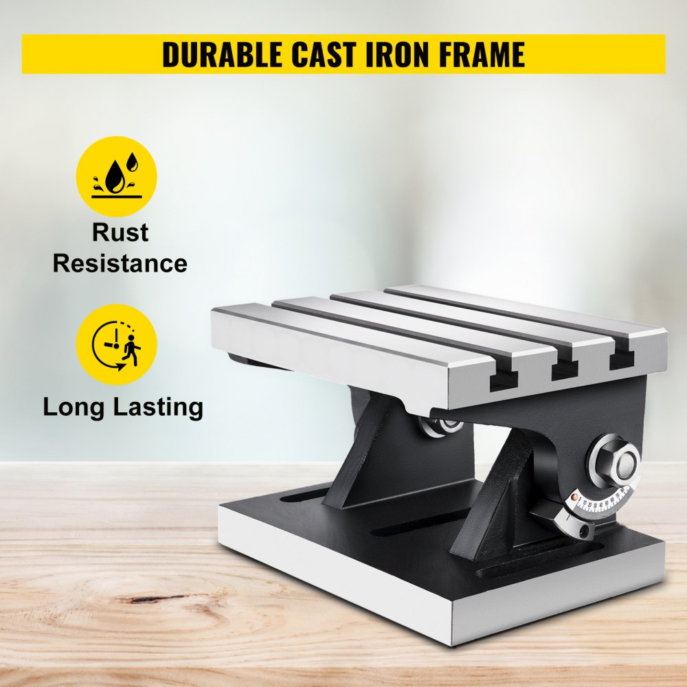 VEVOR Tilting Milling Table 5x6" Adjustable Swivel Angle Plate 0-90° Adjustable