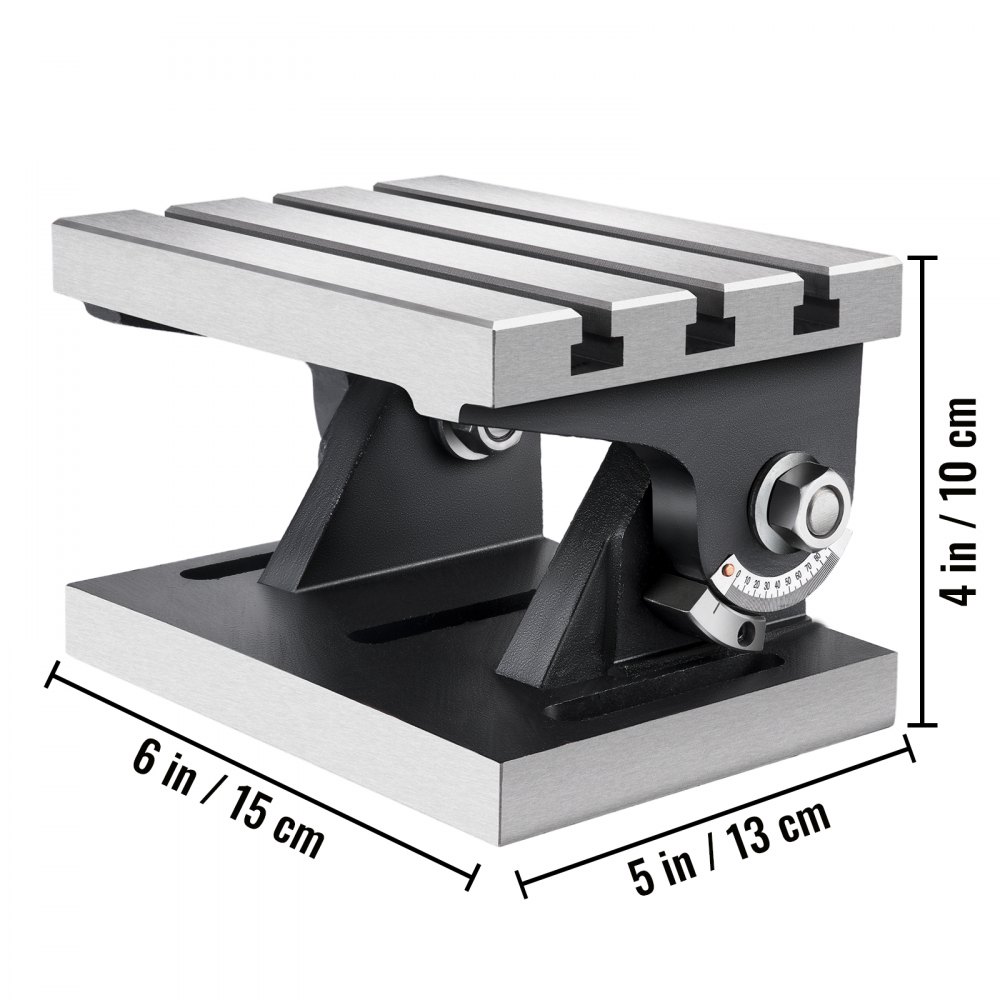 VEVOR Tilting Milling Table 5x6" Adjustable Swivel Angle Plate 0-90° Adjustable