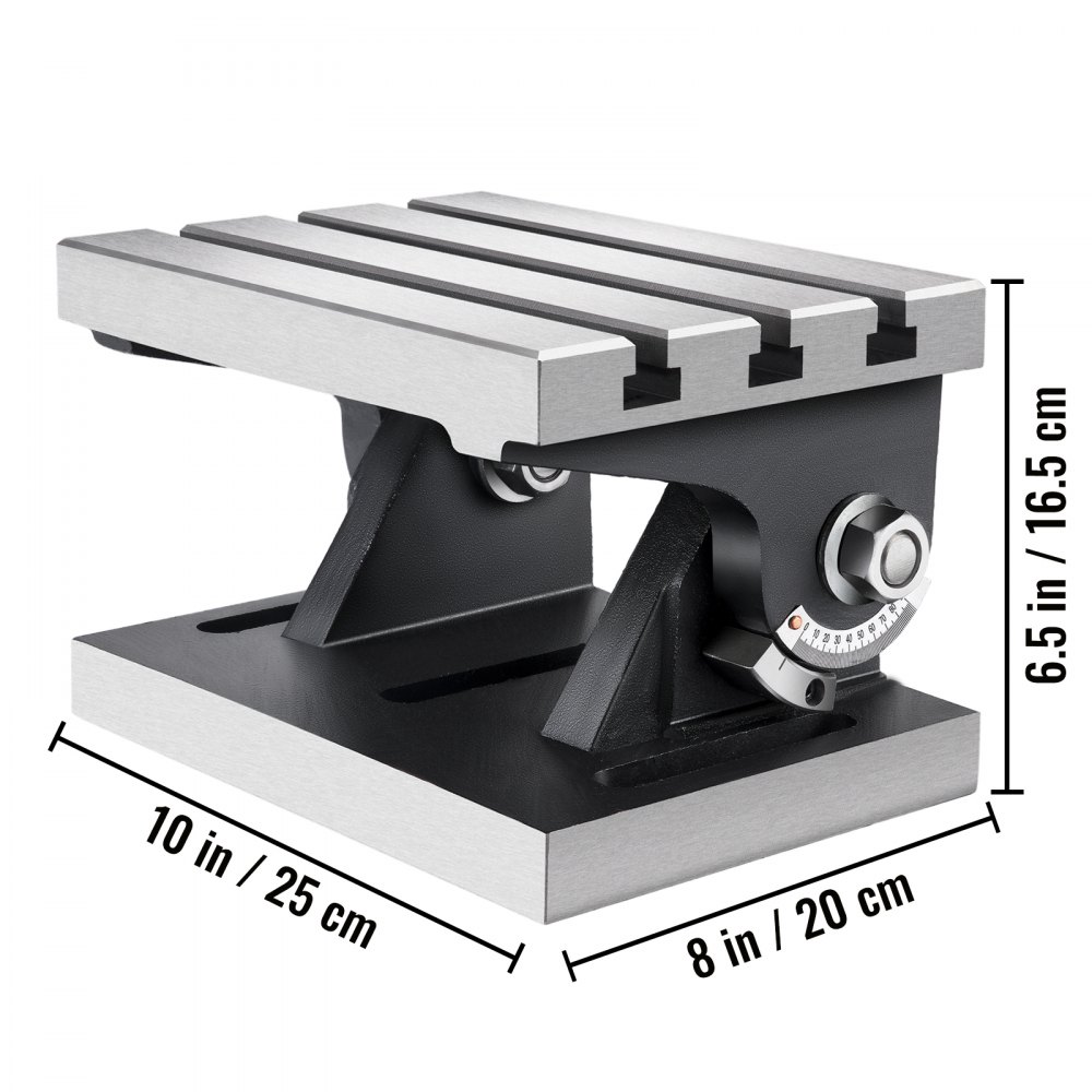 Vevor Tilting Milling Table Adjustable Swivel Angle Plate 8x10" Milling Machine