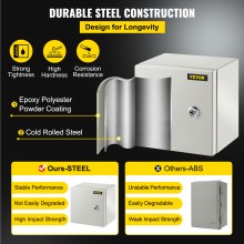 VEVOR NEMA Steel Enclosure, 8 x 8 x 6\'\' NEMA 4X Steel Electrical Box, IP66 Waterproof & Dustproof, Outdoor / Indoor Electrical Junction Box