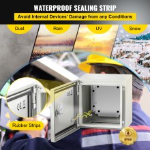 VEVOR NEMA Steel Enclosure, 8 x 8 x 6\'\' NEMA 4X Steel Electrical Box, IP66 Waterproof & Dustproof, Outdoor / Indoor Electrical Junction Box