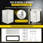 VEVOR NEMA Steel Enclosure, 12 x 8 x 8'' NEMA 4X Steel Electrical Box, IP66 Waterproof & Dustproof Outdoor / Indoor Electrical Junction Box, with Mounting Plate