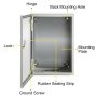 VEVOR NEMA Steel Enclosure, 12 x 8 x 8'' NEMA 4X Steel Electrical Box, IP66 Waterproof & Dustproof Outdoor / Indoor Electrical Junction Box, with Mounting Plate