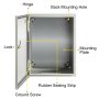 VEVOR NEMA Steel Enclosure, 12 x 10 x 6\'\' NEMA 4X Steel Electrical Box, IP66 Waterproof & Dustproof, Outdoor/Indoor Electrical Junction Box, with Mounting Plate