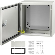 VEVOR NEMA Steel Enclosure, 12 x 12 x 6'' NEMA 4X Steel Electrical Box, IP66 Waterproof & Dustproof, Outdoor/Indoor Electrical Junction Box, with Mounting Plate