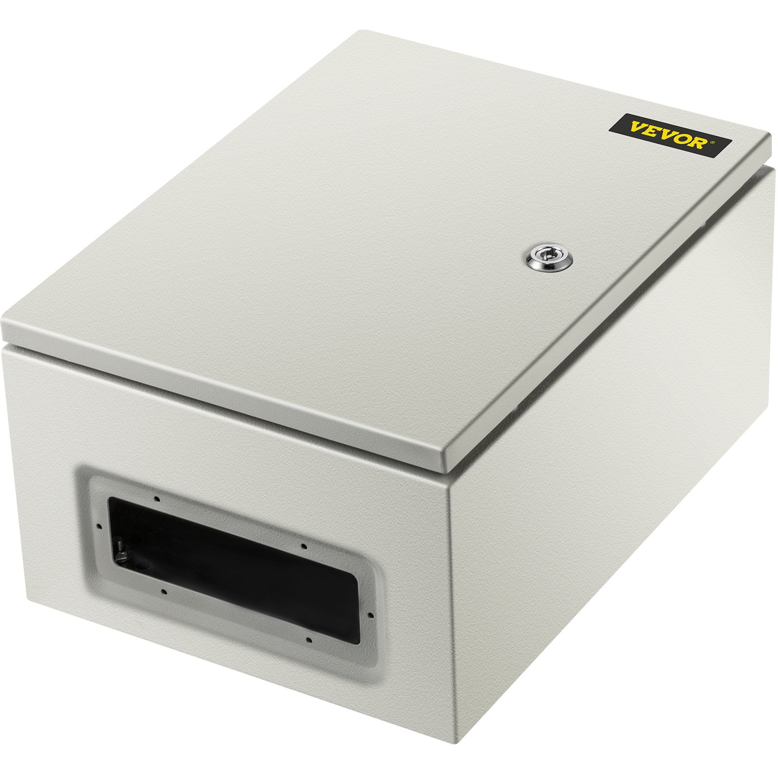 VEVOR Steel Electrical Box 40 x 30 x 20 cm Electrical Enclosure Box, Carbon Steel Hinged Junction Box, IP65 Weatherproof Metal Box Wall-Mounted Electronic Equipment Enclosure Box with Mounting Plate