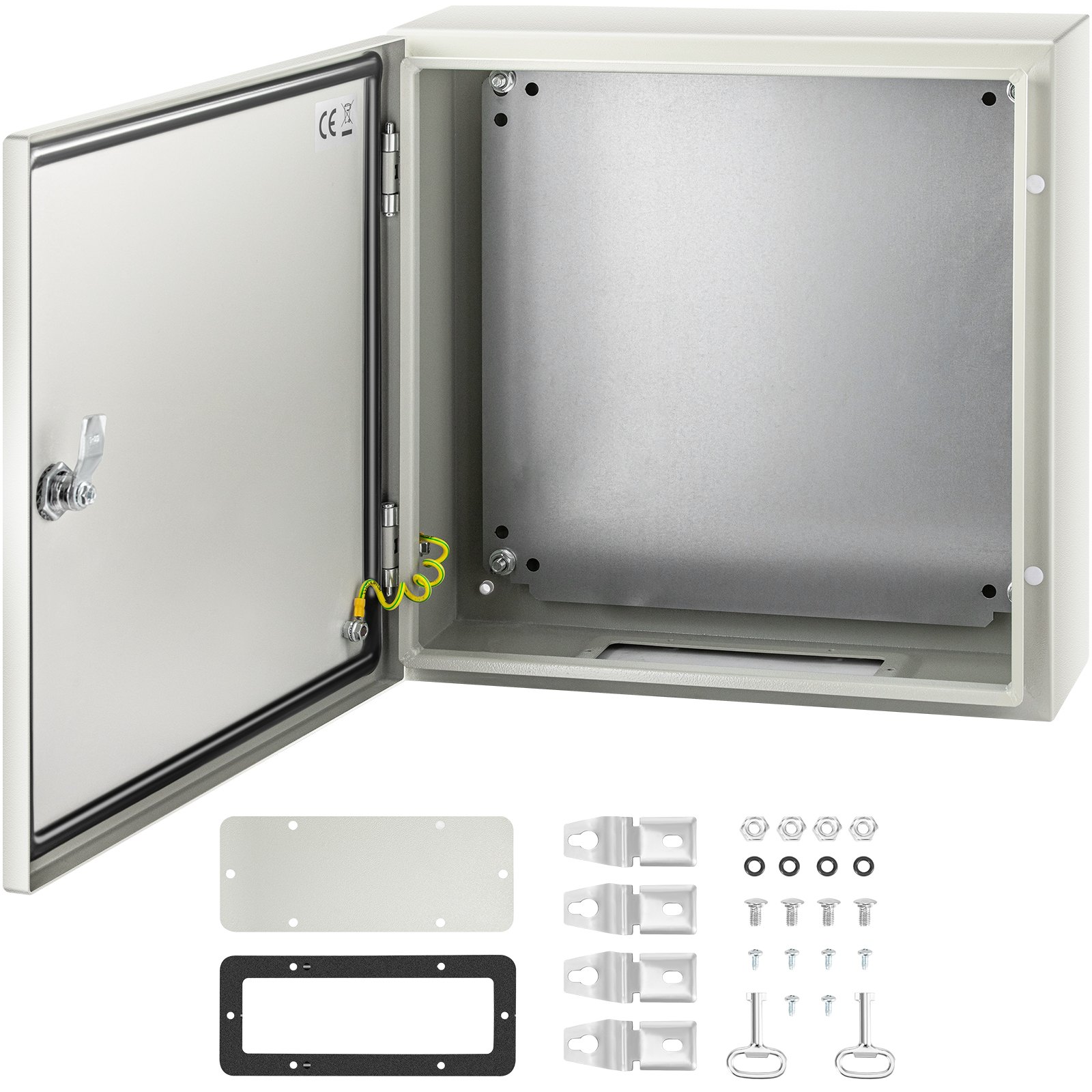 VEVOR NEMA Steel Enclosure, 16 x 16 x 6\'\' NEMA 4X Steel Electrical Box, IP66 Waterproof & Dustproof, Outdoor/Indoor Electrical Junction Box, with Mounting Plate