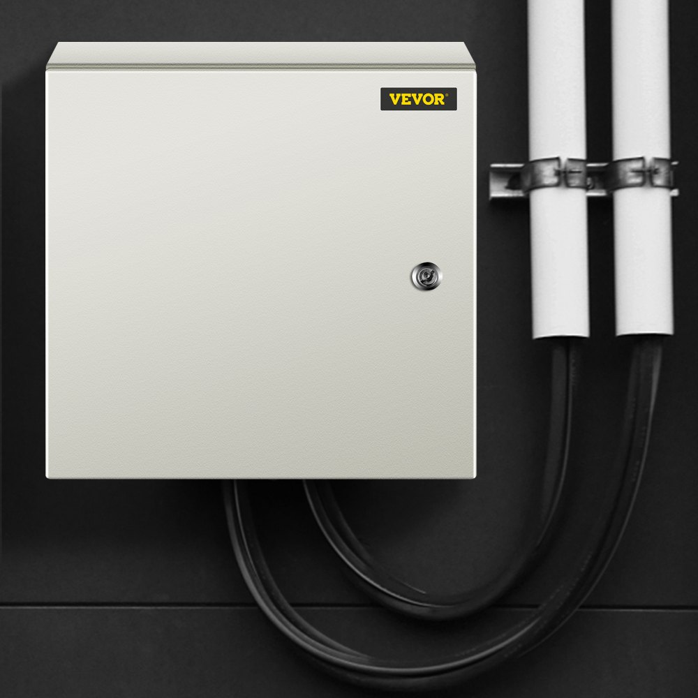 VEVOR NEMA Steel Enclosure, 40 x 40 x 20 cm NEMA 4X Steel Electrical Box, IP66 Waterproof & Dustproof, Outdoor/Indoor Electrical Junction Box, with Mounting Plate