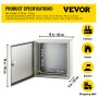 VEVOR NEMA Steel Enclosure, 40x40x20 cm NEMA 4X Steel Electrical Box, IP66 Waterproof & Dustproof, Outdoor/Indoor Electrical Junction Box, with Mounting Plate