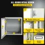 VEVOR NEMA Steel Enclosure, 16 x 16 x 8\'\' NEMA 4X Steel Electrical Box, IP66 Waterproof & Dustproof, Outdoor/Indoor Electrical Junction Box, with Mounting Plate
